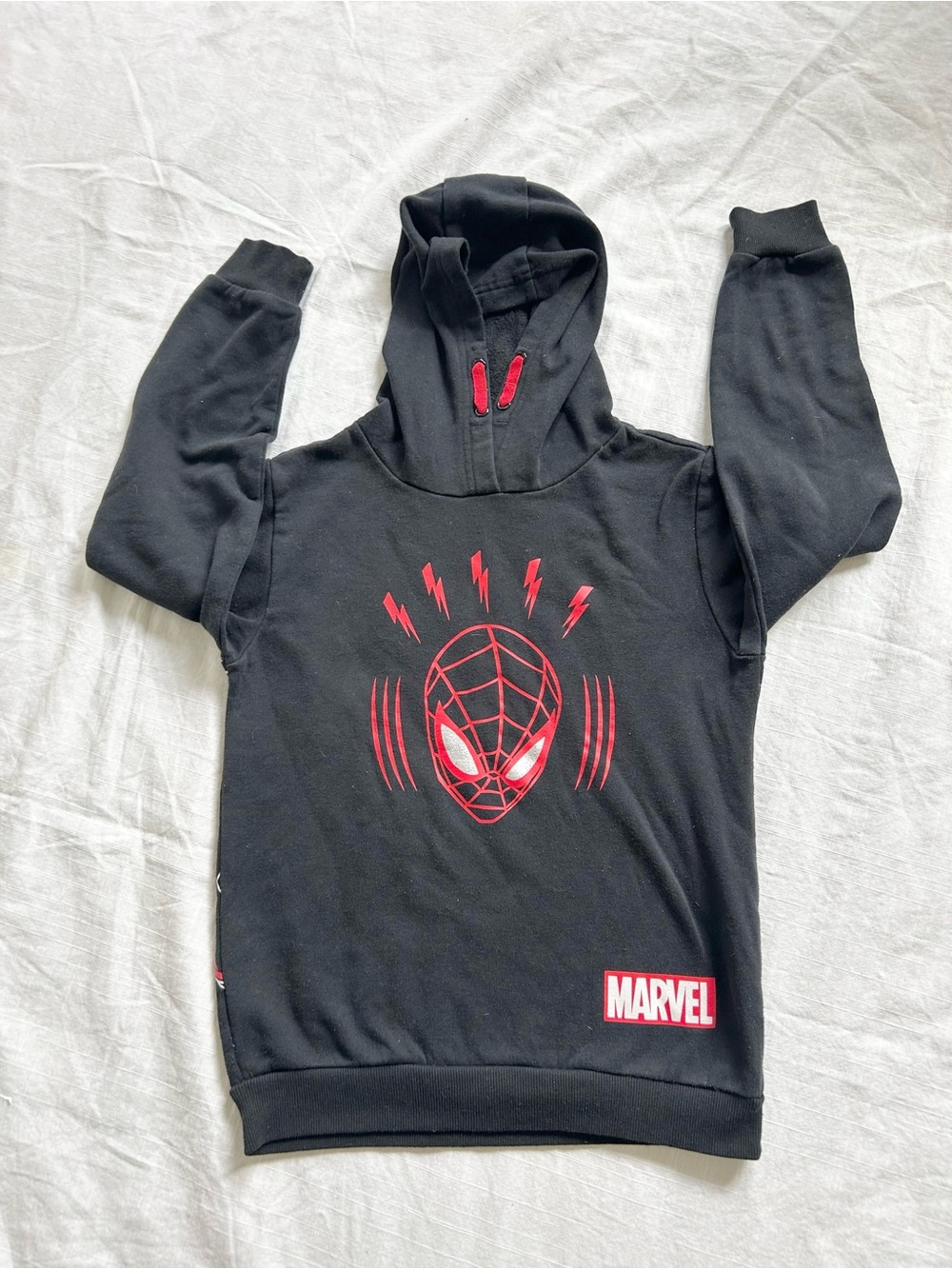 Marvel Spider-Man Miles Morales Black Hoodie Boys Graphic Pullover
